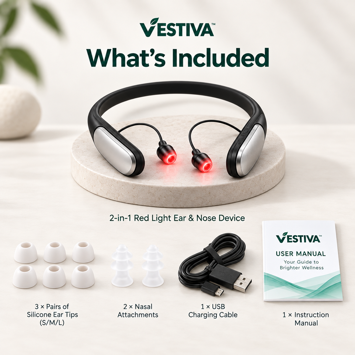 Vestiva 2-in-1 Red Light Ear & Nose Device