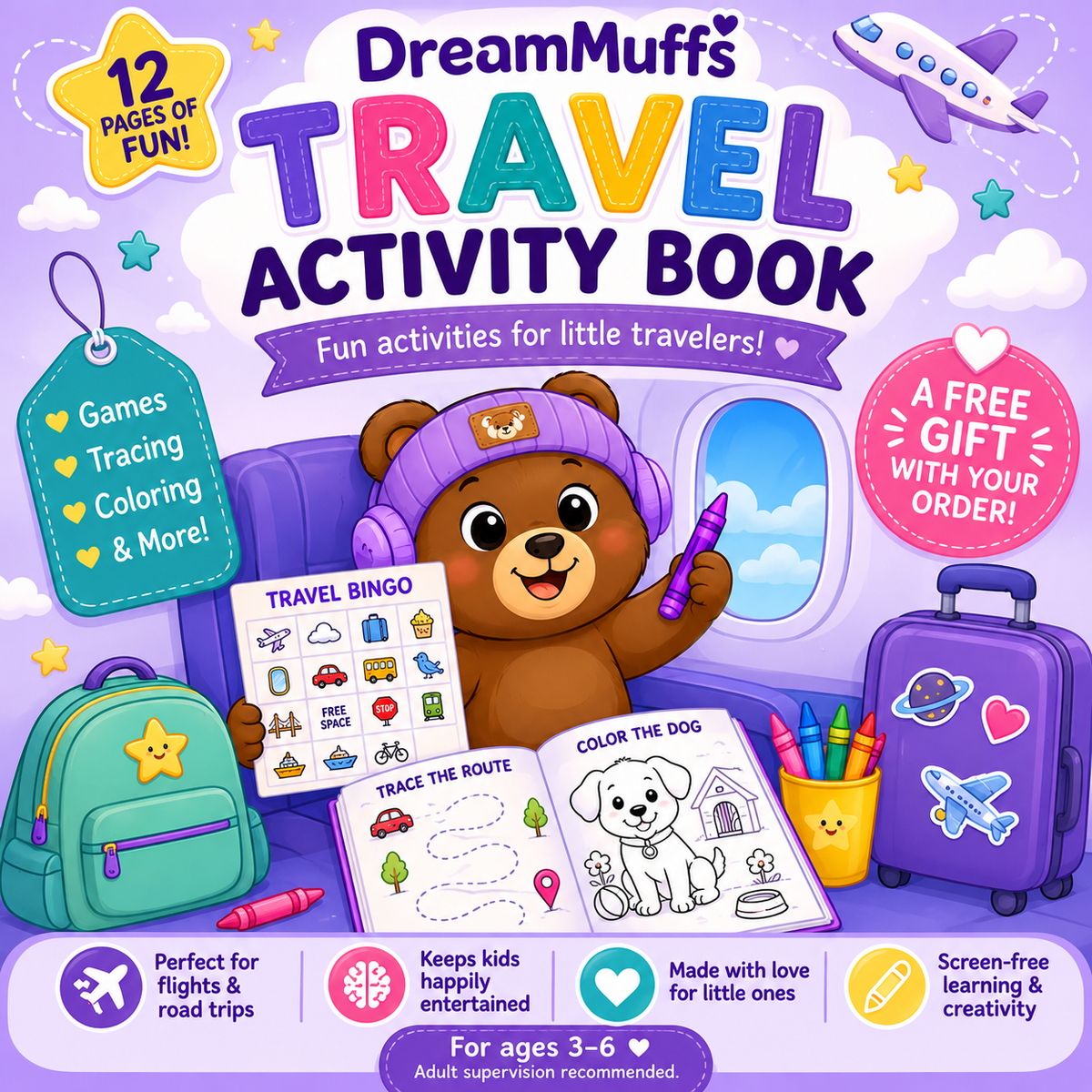 Dream Muffs 12-Page Travel Activity E-Book
